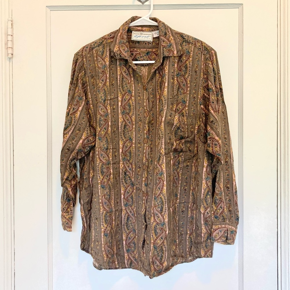Vintage 80s 90s Paisley blouse